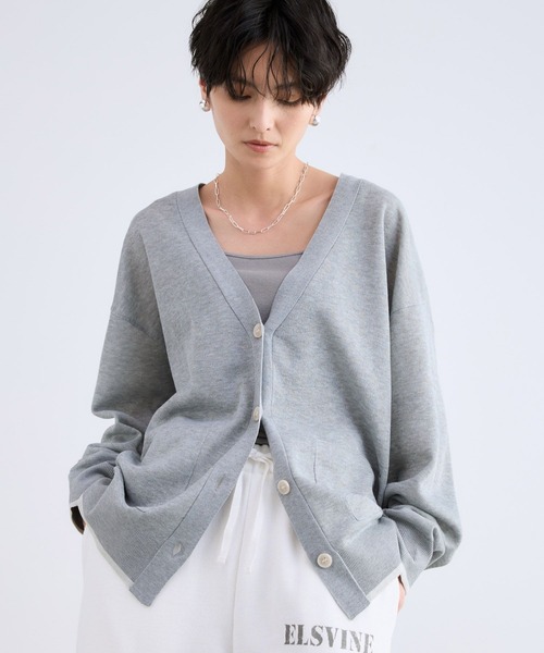 BARNYARDSTORM(バンヤードストーム)の「BARNYARDSTORM / シア-バックロゴカーディガン / ハンドウォッシャブル(カーディガン/ボレロ・レディース・ブラック/オフホワイト/グレー・FREE)」の1枚目の写真