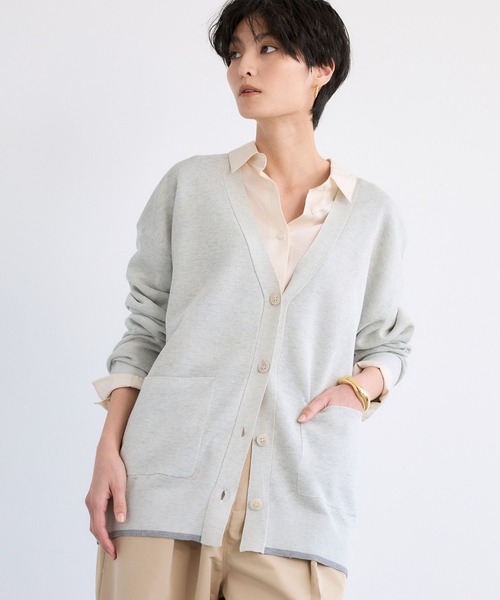 BARNYARDSTORM(バンヤードストーム)の「BARNYARDSTORM / シア-バックロゴカーディガン / ハンドウォッシャブル(カーディガン/ボレロ・レディース・ブラック/オフホワイト/グレー・FREE)」の4枚目の写真