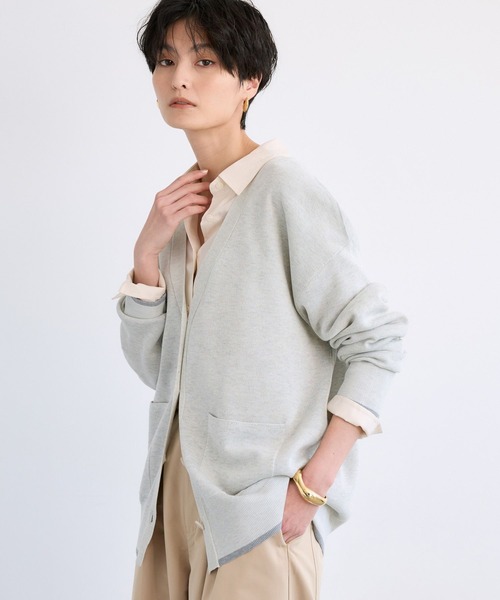 BARNYARDSTORM(バンヤードストーム)の「BARNYARDSTORM / シア-バックロゴカーディガン / ハンドウォッシャブル(カーディガン/ボレロ・レディース・ブラック/オフホワイト/グレー・FREE)」の5枚目の写真