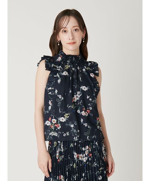 FRAY I.D(フレイアイディー)の「フラワープリントギャザーフリルブラウス(シャツ/ブラウス・レディース・アイボリー/ミント/ネイビー・F)」の11枚目の写真