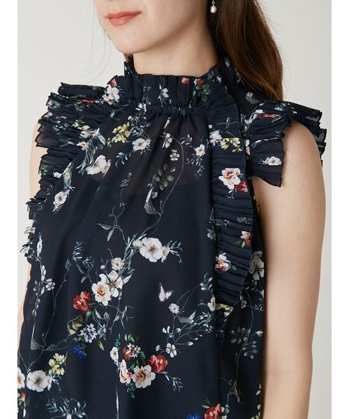 FRAY I.D(フレイアイディー)の「フラワープリントギャザーフリルブラウス(シャツ/ブラウス・レディース・アイボリー/ミント/ネイビー・F)」の15枚目の写真