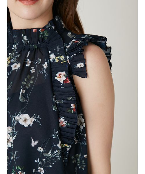 FRAY I.D(フレイアイディー)の「フラワープリントギャザーフリルブラウス(シャツ/ブラウス・レディース・アイボリー/ミント/ネイビー・F)」の16枚目の写真