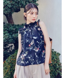 FRAY I.D | フラワープリントギャザーフリルブラウス(シャツ/ブラウス)