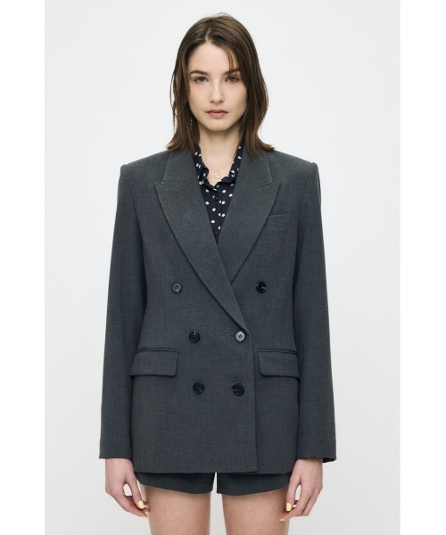 MOUSSY（マウジー）の「【26年SS新作】【セットアップ対応】DOUBLE BREASTED ジャケット（テーラードジャケット・レディース・チャコールグレー/ネイビー/ライトベージュ・1/2）」の9枚目の写真