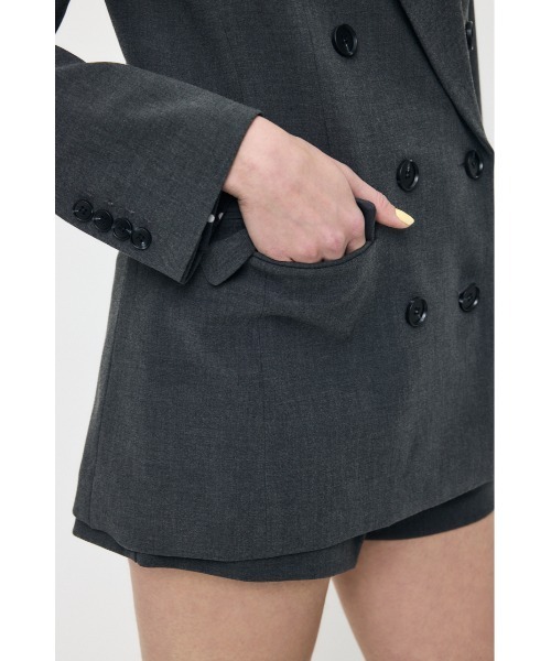 MOUSSY（マウジー）の「【26年SS新作】【セットアップ対応】DOUBLE BREASTED ジャケット（テーラードジャケット・レディース・チャコールグレー/ネイビー/ライトベージュ・1/2）」の14枚目の写真