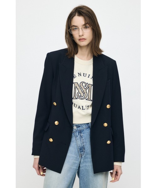 MOUSSY（マウジー）の「【26年SS新作】【セットアップ対応】DOUBLE BREASTED ジャケット（テーラードジャケット・レディース・チャコールグレー/ネイビー/ライトベージュ・1/2）」の21枚目の写真