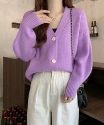 フェミニン ニットカーディガン ゆったり レディース