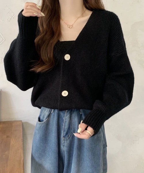 Beststore(ベストストア)の「フェミニン ニットカーディガン ゆったり レディース(カーディガン/ボレロ・レディース・イエロー/パープル/ベージュ/ワインレッド/ピンク/ライトグリーン/ブルー/ブラック/アイボリー/オレンジ・FREE)」の17枚目の写真