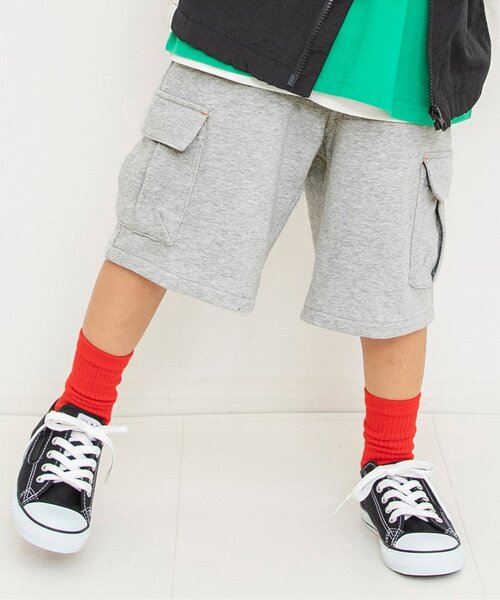 BREEZE(ブリーズ)の「ワイドカットカーゴパンツ_ジュニア対応(カーゴパンツ・キッズ・グレー/ピンク・90/100/110/120/130/140/150)」の1枚目の写真