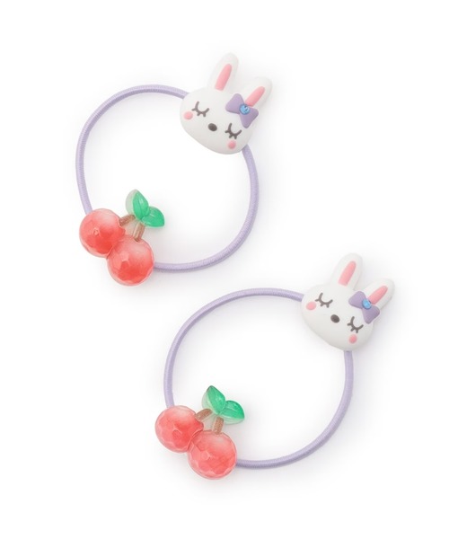 KP DECO（ケーピーデコ）の「mimiちゃん×チェリー ヘアポニー（ヘアゴム・キッズ・ラベンダー/ピンク・FREE）」の2枚目の写真