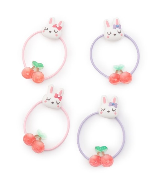 KP DECO（ケーピーデコ）の「mimiちゃん×チェリー ヘアポニー（ヘアゴム・キッズ・ラベンダー/ピンク・FREE）」の4枚目の写真