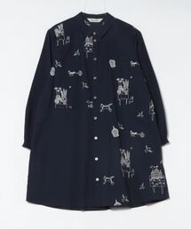 SUPER HAKKA | SUPER　HAKKA×マツモトヨーコ　コットンスラブ「大切にしていること」単色刺繍チュニックブラウス(シャツ/ブラウス)