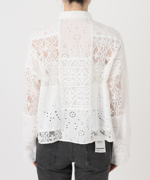 JOURNAL STANDARD relume（ジャーナルスタンダード　レリューム）の「《追加》パッチワークレースショートシャツ（シャツ/ブラウス・レディース・ホワイト・FREE）」の13枚目の写真