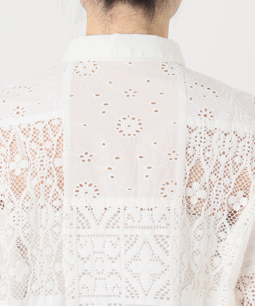 JOURNAL STANDARD relume（ジャーナルスタンダード　レリューム）の「《追加》パッチワークレースショートシャツ（シャツ/ブラウス・レディース・ホワイト・FREE）」の15枚目の写真