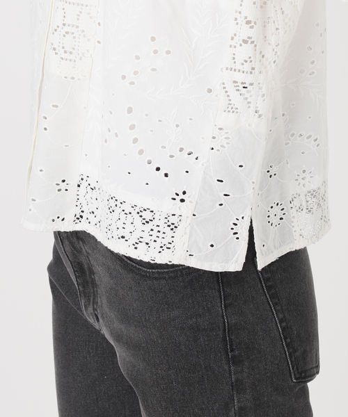 JOURNAL STANDARD relume（ジャーナルスタンダード　レリューム）の「《追加》パッチワークレースショートシャツ（シャツ/ブラウス・レディース・ホワイト・FREE）」の18枚目の写真