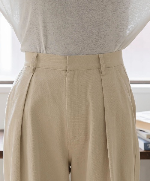 slattgir(スラットジール)の「高身長 ツイルタックワイドパンツ(トールサイズ)Essenave(その他パンツ・レディース・カーキ/ライトベージュ・TM/TL/TLL/T3L)」の15枚目の写真