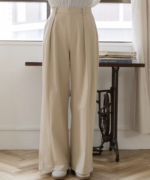 slattgir(スラットジール)の「高身長 ツイルタックワイドパンツ(トールサイズ)Essenave(その他パンツ・レディース・カーキ/ライトベージュ・TM/TL/TLL/T3L)」の20枚目の写真