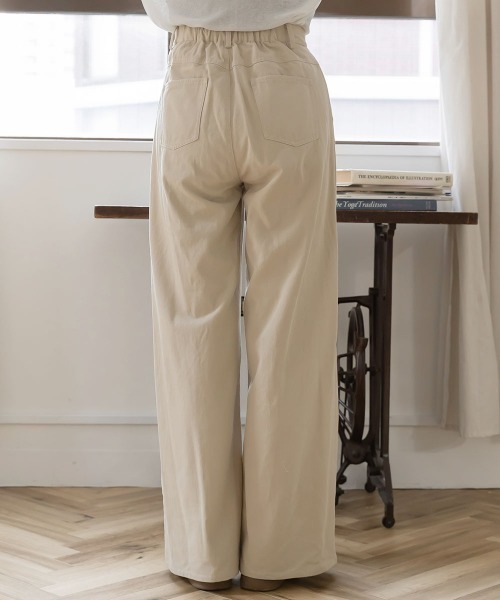 slattgir(スラットジール)の「高身長 ツイルタックワイドパンツ(トールサイズ)Essenave(その他パンツ・レディース・カーキ/ライトベージュ・TM/TL/TLL/T3L)」の22枚目の写真
