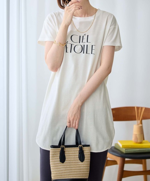 Viola e Viola(ヴィオラエヴィオラ)の「ひんやり&さらり綿混チュニックTシャツ(チュニック・レディース・グレー系その他/オリーブ/ブラック/チャコール/ホワイト系その他・M/L/LL)」の2枚目の写真