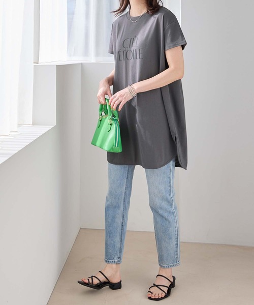Viola e Viola(ヴィオラエヴィオラ)の「ひんやり&さらり綿混チュニックTシャツ(チュニック・レディース・グレー系その他/オリーブ/ブラック/チャコール/ホワイト系その他・M/L/LL)」の14枚目の写真
