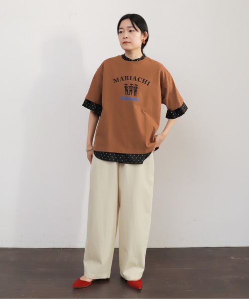 Blanc Bleu Minuit(ブランブルーミニュイ)の「マリアッチプリント クルーネックTEE(Tシャツ/カットソー・レディース・ブラウン/ホワイト・FREE)」の12枚目の写真