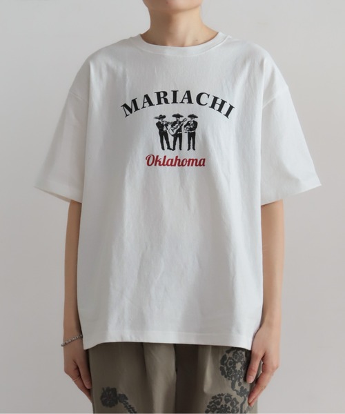 Blanc Bleu Minuit(ブランブルーミニュイ)の「マリアッチプリント クルーネックTEE(Tシャツ/カットソー・レディース・ブラウン/ホワイト・FREE)」の7枚目の写真