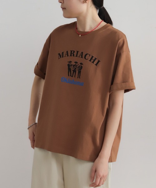 Blanc Bleu Minuit(ブランブルーミニュイ)の「マリアッチプリント クルーネックTEE(Tシャツ/カットソー・レディース・ブラウン/ホワイト・FREE)」の11枚目の写真