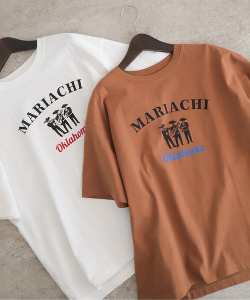 Blanc Bleu Minuit(ブランブルーミニュイ)の「マリアッチプリント クルーネックTEE(Tシャツ/カットソー・レディース・ブラウン/ホワイト・FREE)」の13枚目の写真