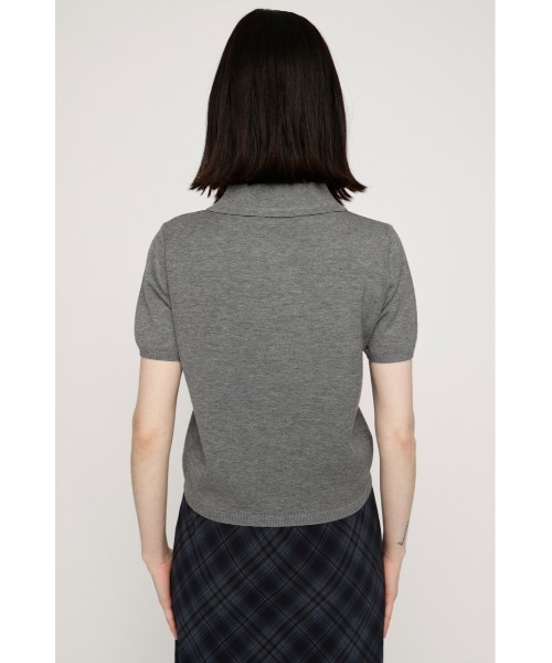 SLY(スライ)の「HG KNIT POLO TOPS ハイゲージニットポロトップス 春服(ポロシャツ・レディース・杢グレー/レッド系その他/ブルー系その他・FREE)」の9枚目の写真