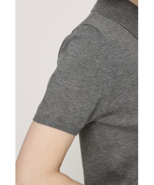 SLY(スライ)の「HG KNIT POLO TOPS ハイゲージニットポロトップス 春服(ポロシャツ・レディース・杢グレー/レッド系その他/ブルー系その他・FREE)」の11枚目の写真