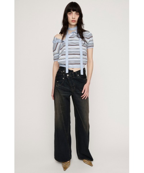 SLY(スライ)の「HG KNIT POLO TOPS ハイゲージニットポロトップス 春服(ポロシャツ・レディース・杢グレー/レッド系その他/ブルー系その他・FREE)」の15枚目の写真