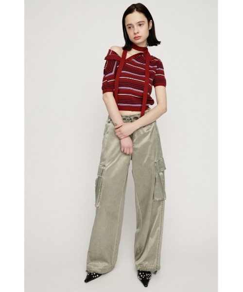 SLY(スライ)の「HG KNIT POLO TOPS ハイゲージニットポロトップス 春服(ポロシャツ・レディース・杢グレー/レッド系その他/ブルー系その他・FREE)」の20枚目の写真