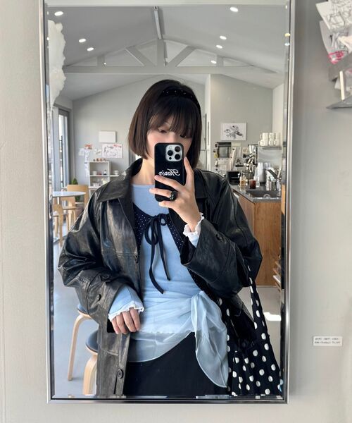 DEARSTALKER(ディアストーカー)の「D. BASIC PATTERNED STRING CARDIGAN - 4 COLOR(カーディガン/ボレロ・レディース・ネイビー/ブラック/チャコール/ブルー・FREE)」の10枚目の写真