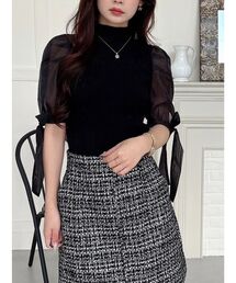 MERCURYDUO | 異素材リボンスリーブニット(ニット/セーター)