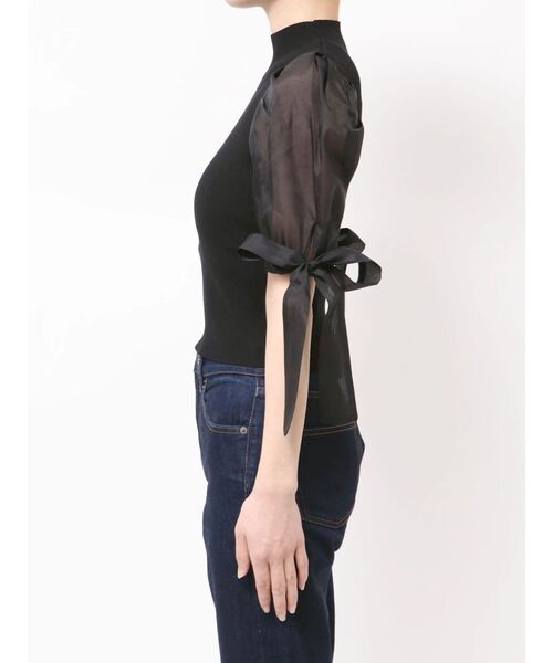 MERCURYDUO（マーキュリーデュオ）の「異素材リボンスリーブニット（ニット/セーター・レディース・アイボリー/ブラック・FREE）」の14枚目の写真