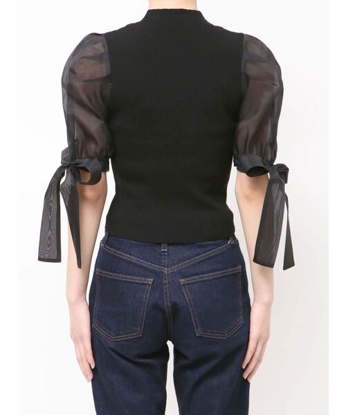 MERCURYDUO（マーキュリーデュオ）の「異素材リボンスリーブニット（ニット/セーター・レディース・アイボリー/ブラック・FREE）」の15枚目の写真