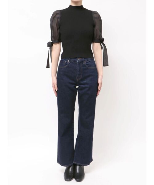 MERCURYDUO（マーキュリーデュオ）の「異素材リボンスリーブニット（ニット/セーター・レディース・アイボリー/ブラック・FREE）」の20枚目の写真