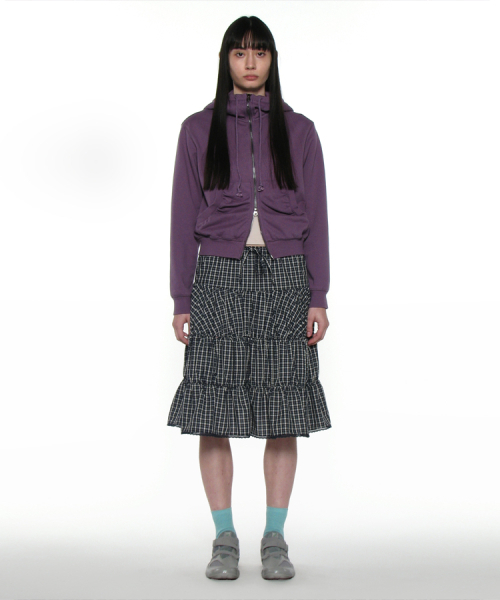 PARTIMENTO WOMEN(パルティメントウィメン)の「PWC レーストリムティアードミディスカート_ネイビーチェック(スカート・レディース・その他・SMALL/MEDIUM/LARGE)」の2枚目の写真