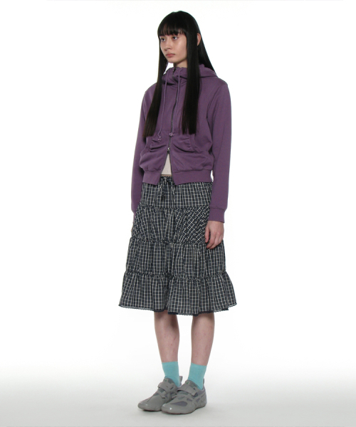 PARTIMENTO WOMEN(パルティメントウィメン)の「PWC レーストリムティアードミディスカート_ネイビーチェック(スカート・レディース・その他・SMALL/MEDIUM/LARGE)」の3枚目の写真