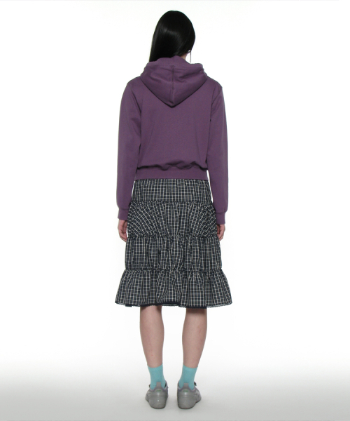 PARTIMENTO WOMEN(パルティメントウィメン)の「PWC レーストリムティアードミディスカート_ネイビーチェック(スカート・レディース・その他・SMALL/MEDIUM/LARGE)」の4枚目の写真