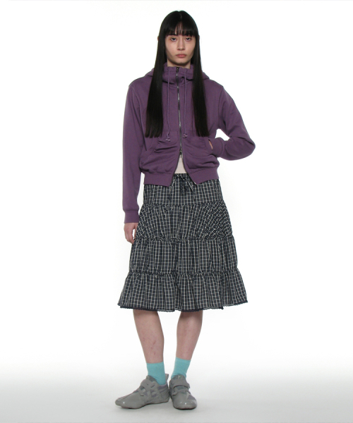 PARTIMENTO WOMEN(パルティメントウィメン)の「PWC レーストリムティアードミディスカート_ネイビーチェック(スカート・レディース・その他・SMALL/MEDIUM/LARGE)」の5枚目の写真