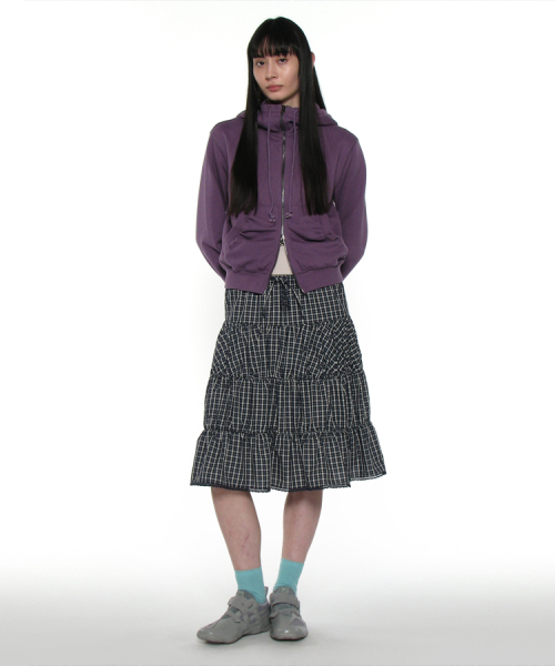 PARTIMENTO WOMEN(パルティメントウィメン)の「PWC レーストリムティアードミディスカート_ネイビーチェック(スカート・レディース・その他・SMALL/MEDIUM/LARGE)」の6枚目の写真
