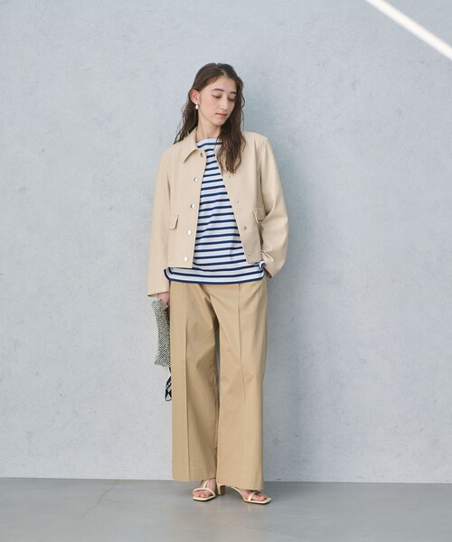 UNITED ARROWS（ユナイテッドアローズ）の「レザーライク ショートブルゾン（ブルゾン・レディース・オフホワイト/ダークブラウン/ブラック・FREE）」の13枚目の写真