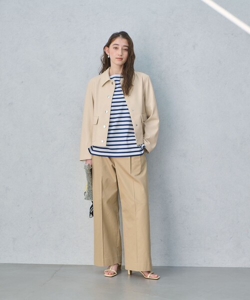 UNITED ARROWS（ユナイテッドアローズ）の「レザーライク ショートブルゾン（ブルゾン・レディース・オフホワイト/ダークブラウン/ブラック・FREE）」の14枚目の写真