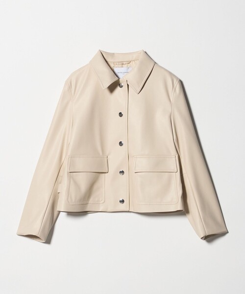 UNITED ARROWS（ユナイテッドアローズ）の「レザーライク ショートブルゾン（ブルゾン・レディース・オフホワイト/ダークブラウン/ブラック・FREE）」の18枚目の写真