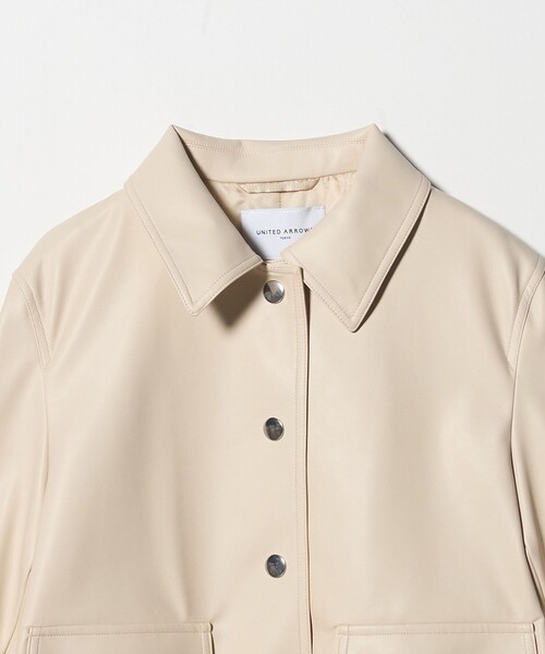 UNITED ARROWS（ユナイテッドアローズ）の「レザーライク ショートブルゾン（ブルゾン・レディース・オフホワイト/ダークブラウン/ブラック・FREE）」の20枚目の写真