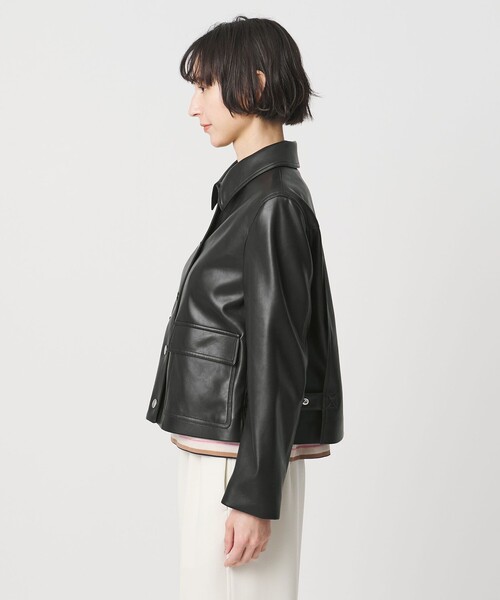 UNITED ARROWS(ユナイテッドアローズ)の「レザーライク ショートブルゾン(ブルゾン・レディース・オフホワイト/ダークブラウン/ブラック・FREE)」の15枚目の写真