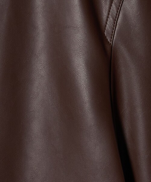 UNITED ARROWS（ユナイテッドアローズ）の「レザーライク ショートブルゾン（ブルゾン・レディース・オフホワイト/ダークブラウン/ブラック・FREE）」の9枚目の写真