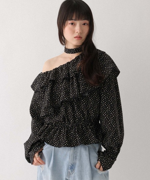 Heather(ヘザー)の「ワンショルチョーカーブラウス 666503(シャツ/ブラウス・レディース・ピンク/ブラック系その他/ホワイト系その他・FREE)」の7枚目の写真