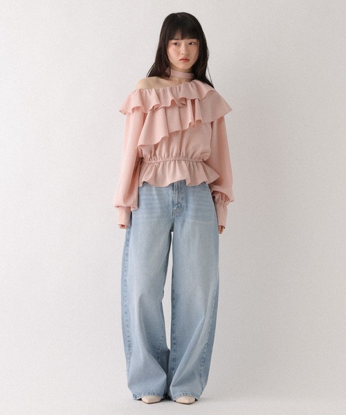 Heather(ヘザー)の「ワンショルチョーカーブラウス 666503(シャツ/ブラウス・レディース・ピンク/ブラック系その他/ホワイト系その他・FREE)」の9枚目の写真